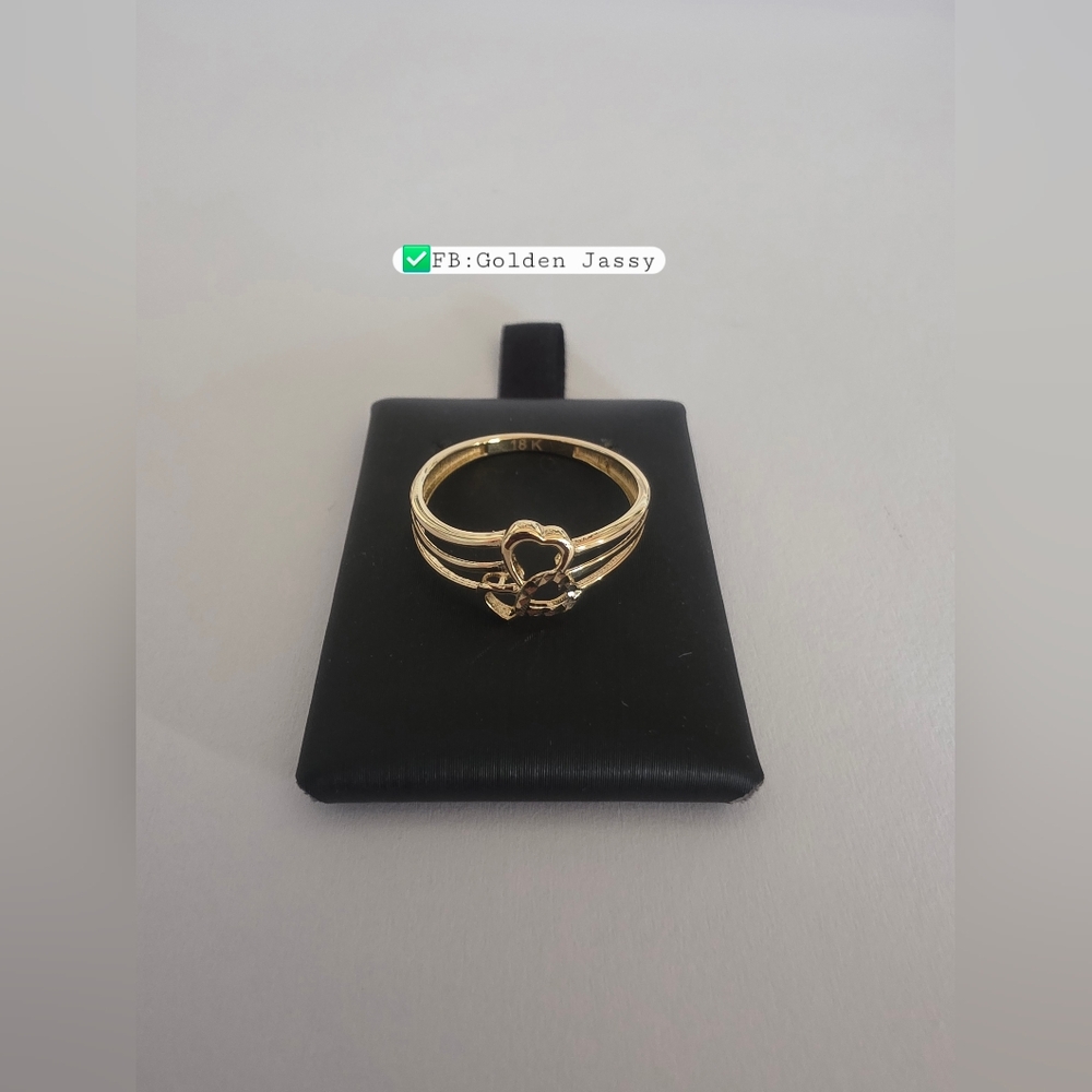 18K Gold Heart Ring 6.5